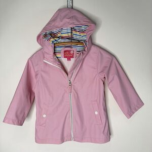 Pink Platinum Rain Jacket Light Pink Zip Up Girls Size 4 T